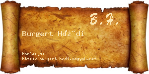 Burgert Hédi névjegykártya